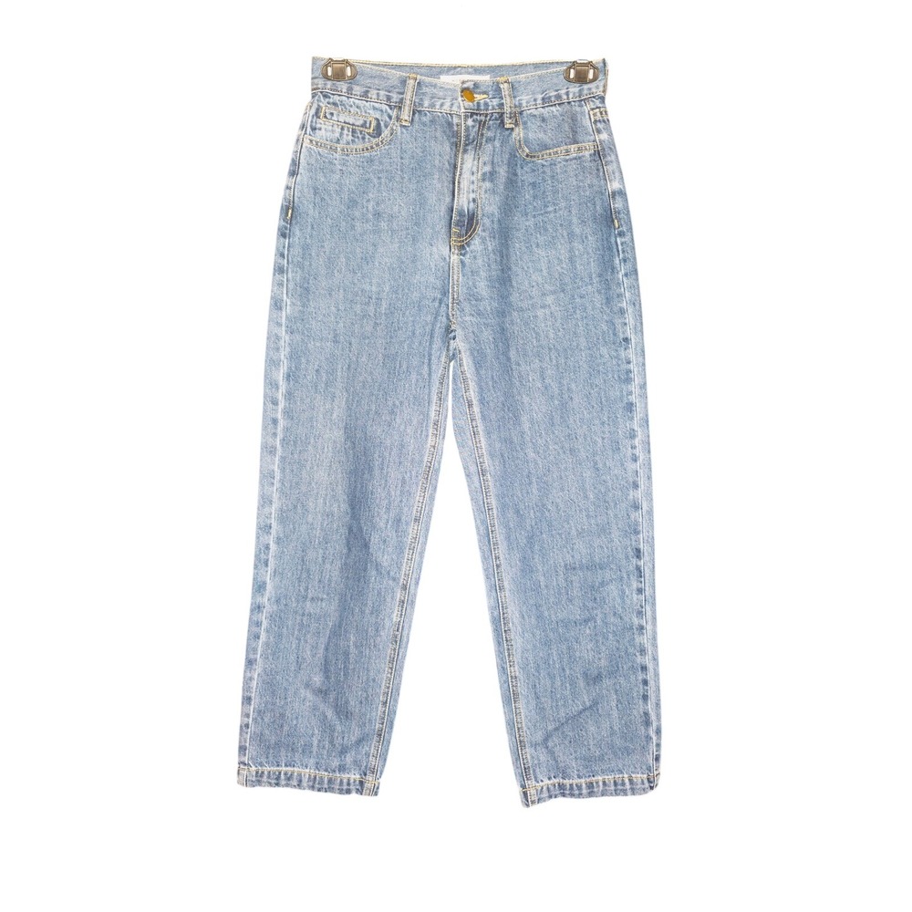 MOD REF Womens High Rise Straight‎ Leg Light Wash Denim Jeans Cropped Size M